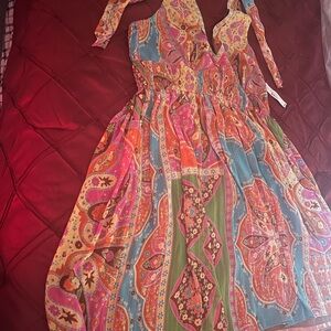 Colorful Paisley Mini Dress